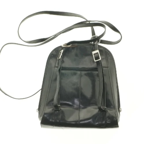 Sort Belsac læder rygsæk/skuldertaske (str. 27 x 28 x 10 cm)