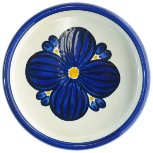 Keramik fad med blomst fra Knabstrup Denmark (str. 18 x 4 cm)