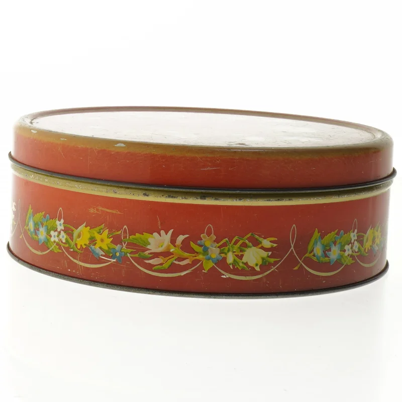 Sjælden Vintage metal kagedåse (str. Ø 22. cm)