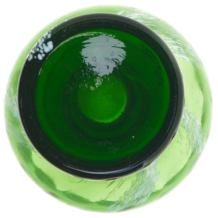 Grøn glasvase (str. 18 x 13 cm)