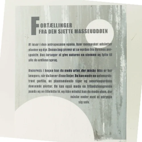 Kritisk truede arter : fortællinger fra den sjette masseuddøen af Rasmus Lund (f. 1989) (Bog)