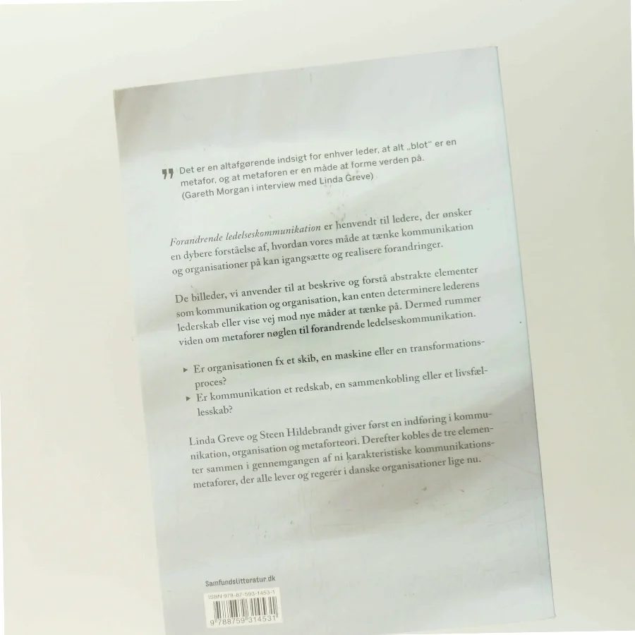 Forandrende ledelseskommunikation : metaforer i organisationer af Linda Greve (Bog)