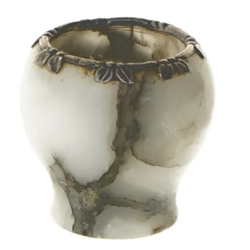 Onyks marmor vase (str. Ø 5,5 cm længde 6,5 cm)