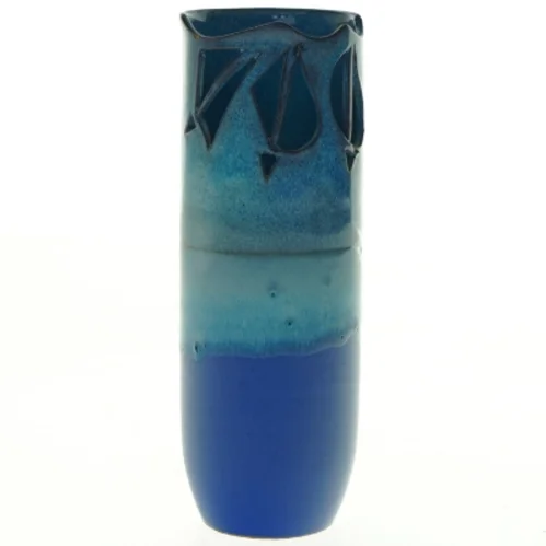 Håndlavet Turkis Blå Keramisk vase (str. 19 x 7 cm)