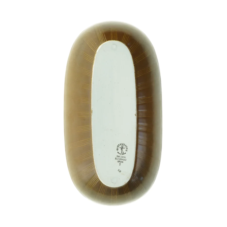 Porcelæn, Skål Eldorado Brun , Gustavsberg Sweden (str. 32 x 17 cm)