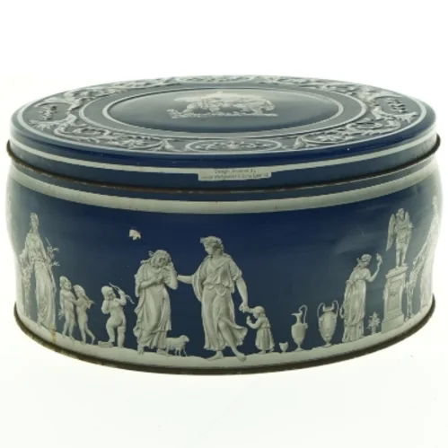 Dekorativ dåse i Wedgwood-stil (str. Diameter 21 cm h 10 cm)