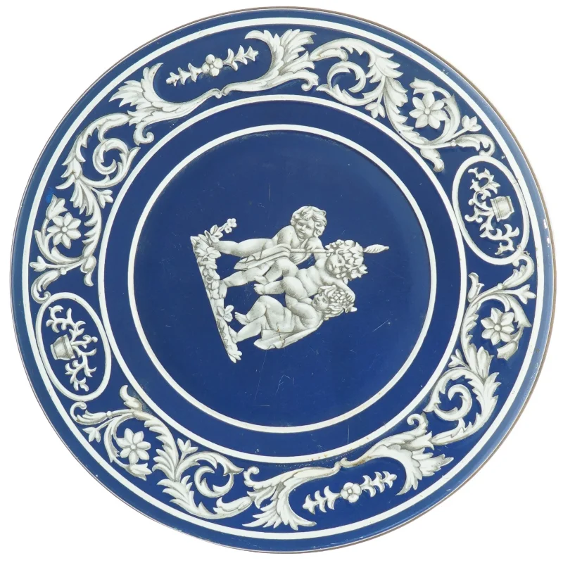 Dekorativ dåse i Wedgwood-stil (str. Diameter 21 cm h 10 cm)