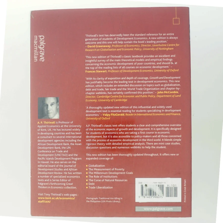 Growth & development : with special reference to developing economics af A. P. Thirlwall (Bog)