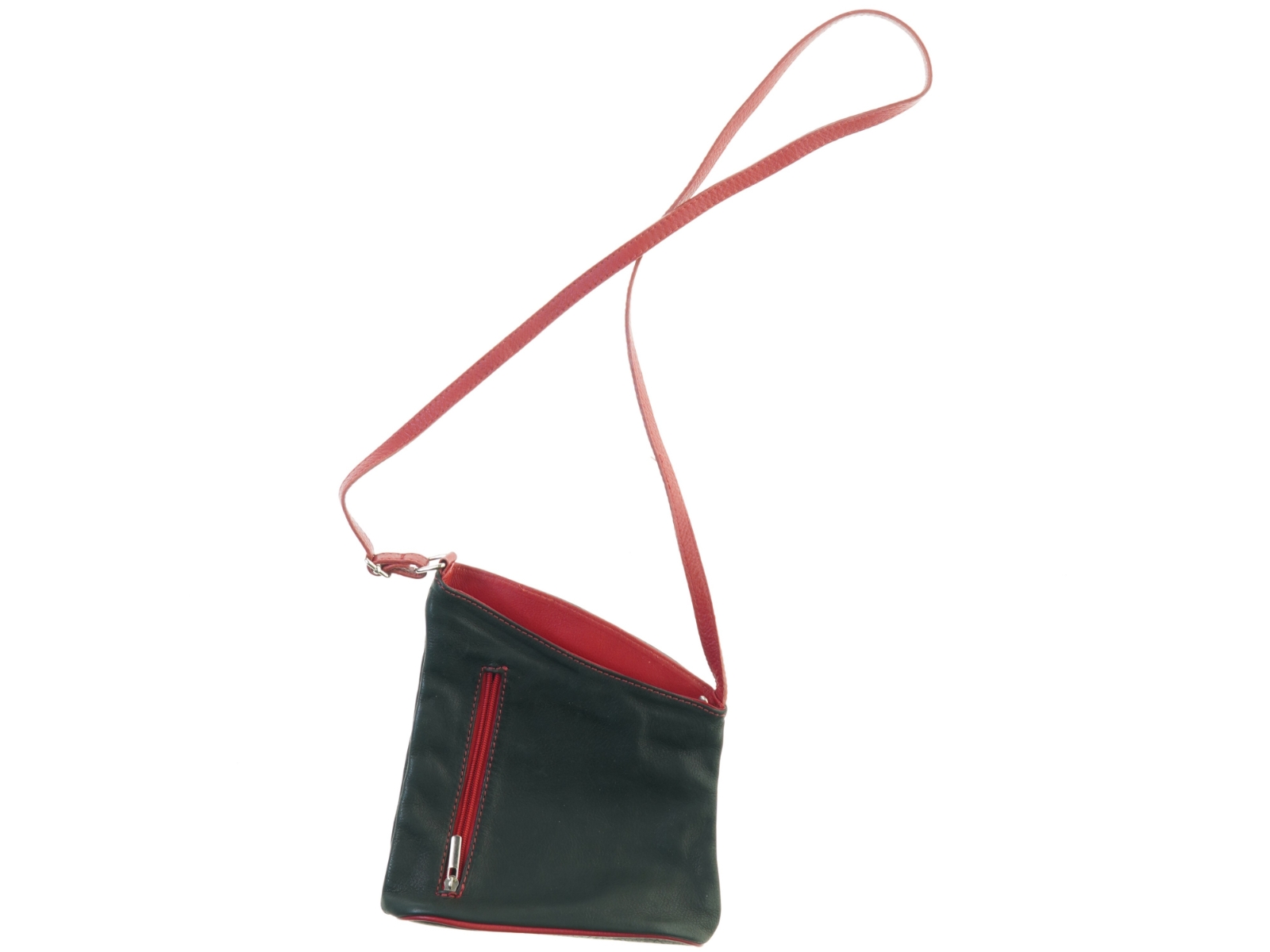 Retro Vintage Tofarvet læder Crossbody Taske (str. 22 x 20 cm)