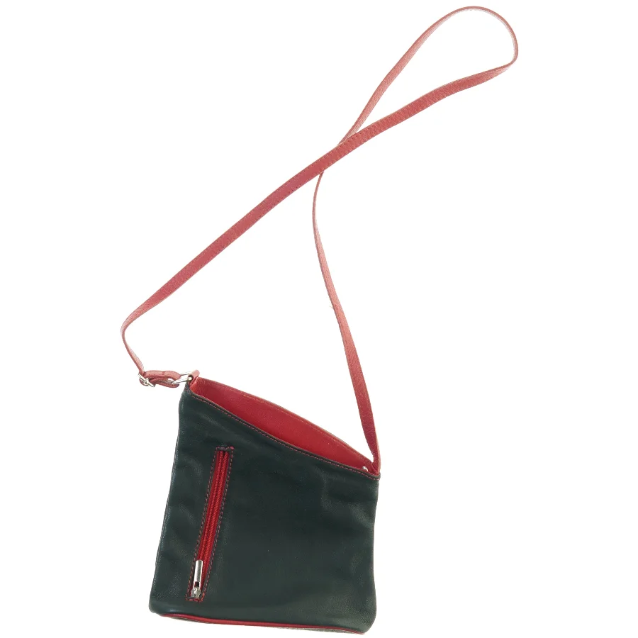 Retro Vintage Tofarvet læder Crossbody Taske (str. 22 x 20 cm)
