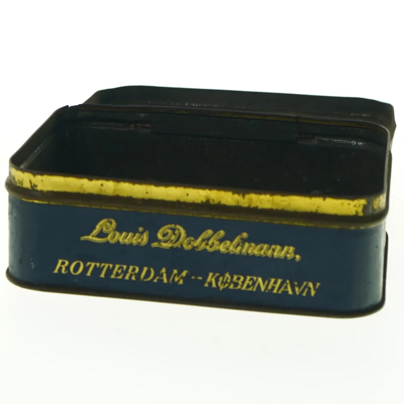 Gele Shag , Louis Dobbelmann, København, gammel tobaks æske. Vintage metaldåse (str. 16 x 12 cm)