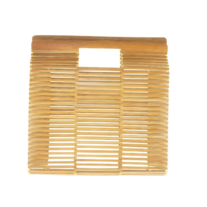 1980'er Vintage Cult Gaia Evie Bambus taske (str. 31 x 31 x 6 cm)