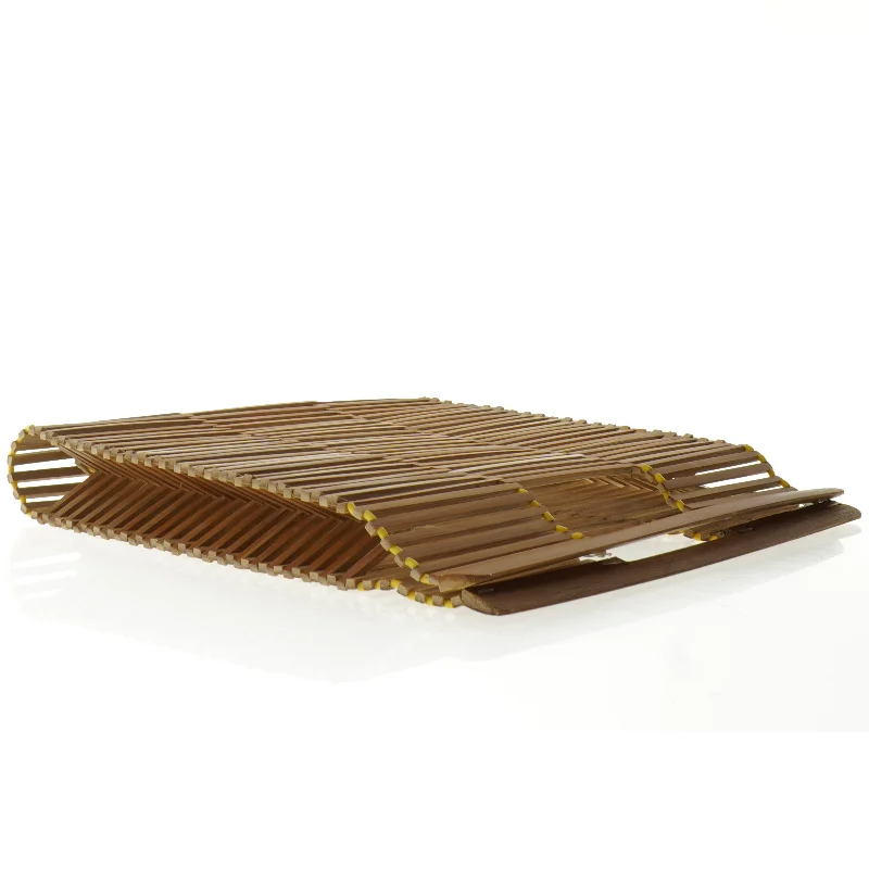 1980'er Vintage Cult Gaia Evie Bambus taske (str. 31 x 31 x 6 cm)