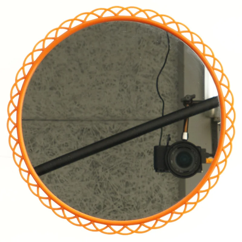 Vintage Rund orange spejl (str. 27,5 cm)