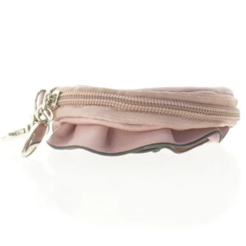 Rund Læder Taske med rosen design (str. Ø 10 cm)