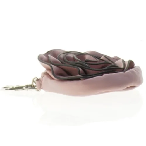 Rund Læder Taske med rosen design (str. Ø 10 cm)