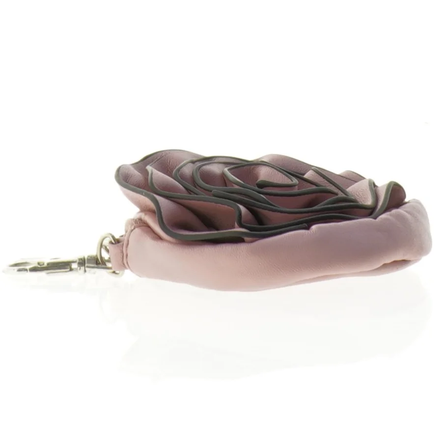 Rund Læder Taske med rosen design (str. Ø 10 cm)