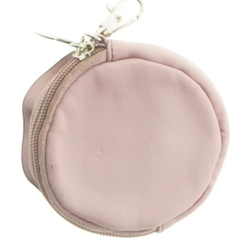 Rund Læder Taske med rosen design (str. Ø 10 cm)