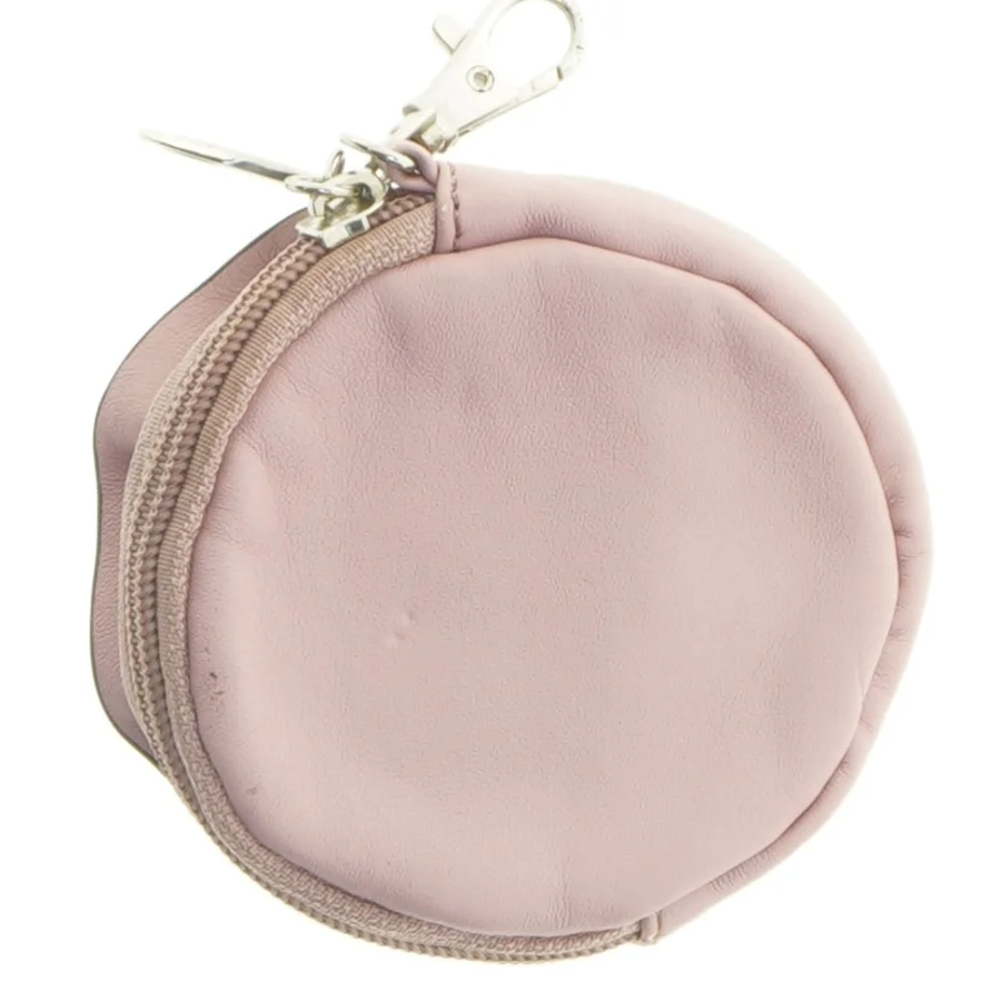 Rund Læder Taske med rosen design (str. Ø 10 cm)