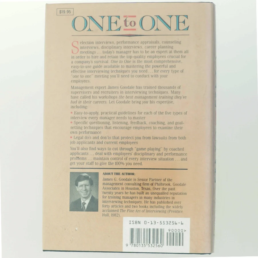 One to one : interviewing, selecting, appraising and counseling employees af James G. Goodale (Bog)