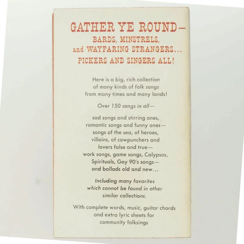 Sangbog med folkemusik fra Berkeley Medallion