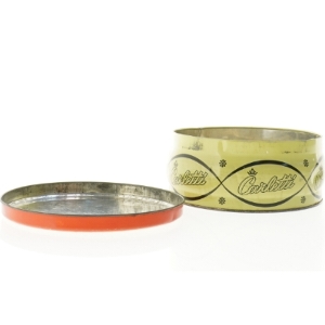 Gammel Carletti metal kagedåse fra 1950'erne (str. 18 x 8 cm)