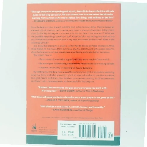 Thinking in bets : making smarter decisions when you don't have all the facts af Annie Duke (Bog)