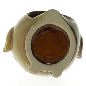 Uglerformet keramisk fyrfadsstage (str. 9 cm)