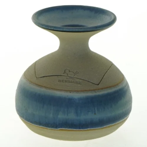 Vintage vase/lysholder i to dele fra Finke Keramik (str. Ø 8,5 cm)