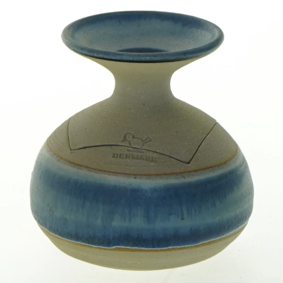 Vintage vase/lysholder i to dele fra Finke Keramik (str. Ø 8,5 cm)