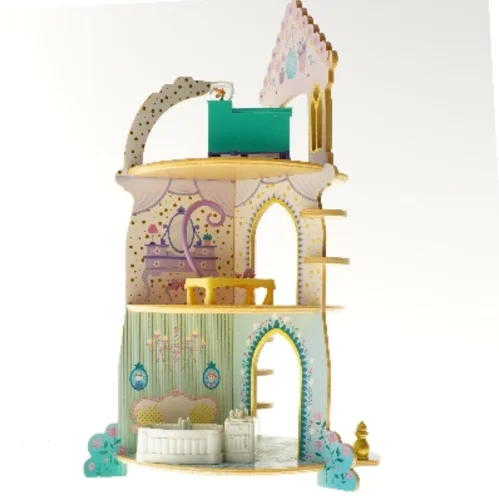 Djeco Arty Prinsessetårn Dukkehus i flere etager (str. 49 cm)