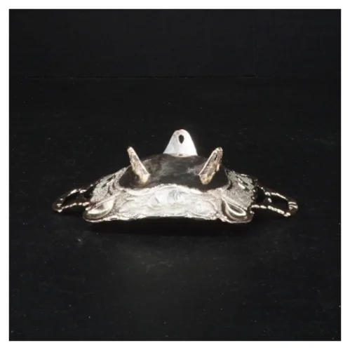 Sølvplet med gylden emalje ornamenteret fad 