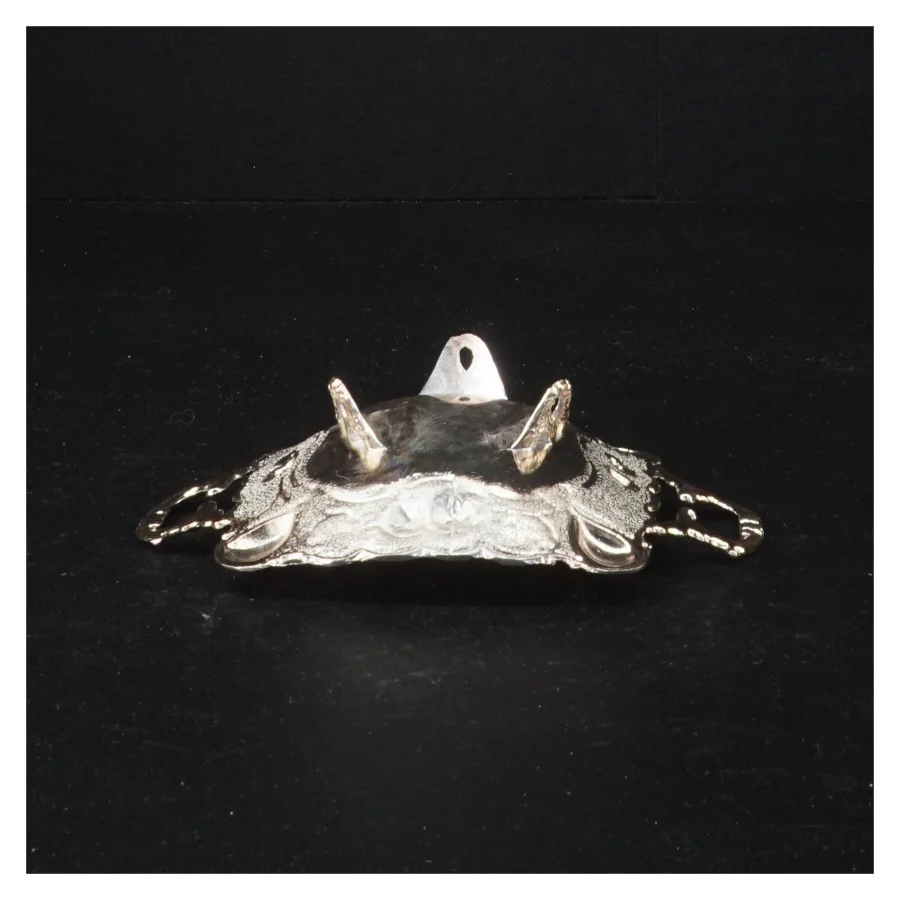 Sølvplet med gylden emalje ornamenteret fad 