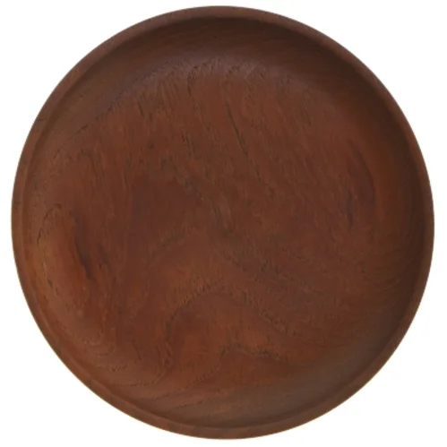 Hånddrejet Teak Træskål (str. Ø 19,5 cm)