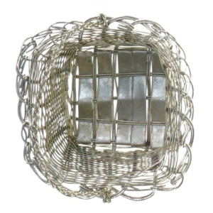 Fil de fer flettet Metal kurv med hank (str. Med hank 14 x 9 cm)