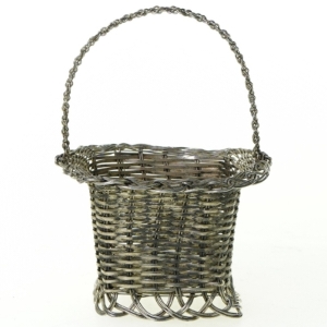 Fil de fer flettet Metal kurv med hank (str. Med hank 14 x 9 cm)