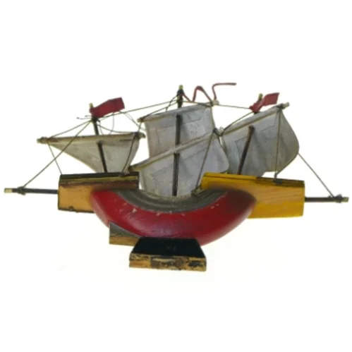 Vintage Model Træ Skib  Nina - model af Christopher Columbus' Skib 1492 (str. 13 cm)