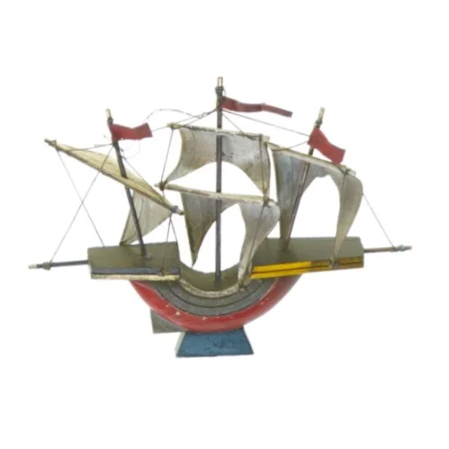 Vintage Model Træ Skib  Nina - model af Christopher Columbus' Skib 1492 (str. 13 cm)