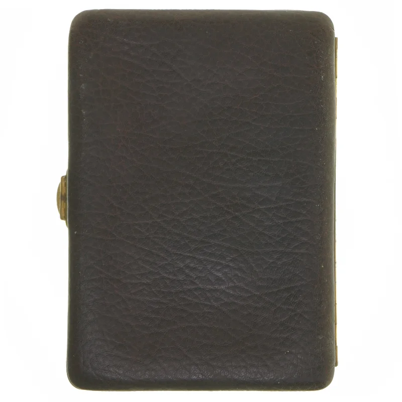 Vintage Læder smykkeskrin med spejl og nøgle (str. 20x14x6 cm)