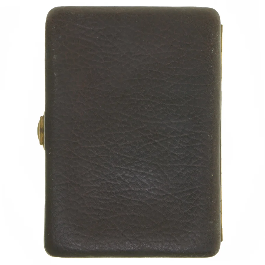 Vintage Læder smykkeskrin med spejl og nøgle (str. 20x14x6 cm)