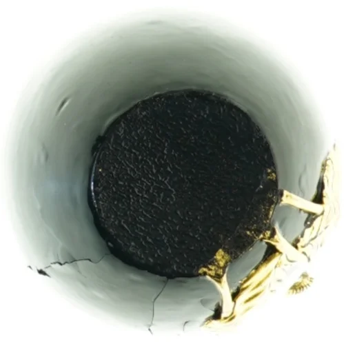 Lak vase med guld valmuer (str. 16 cm)