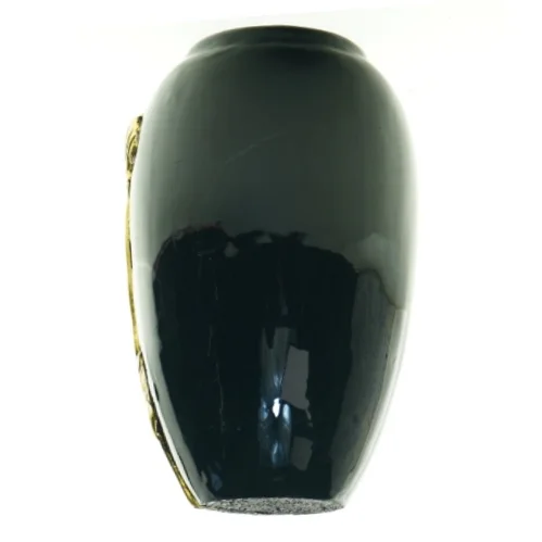 Lak vase med guld valmuer (str. 16 cm)