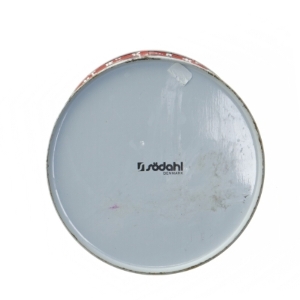 Vintage Rund rød Forglemmigej blomstret metaldåse fra Södahl (str. Ø. elve , 5 cm. længde. 17 cm)