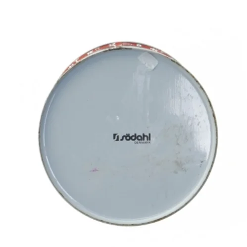 Vintage Rund rød Forglemmigej blomstret metaldåse fra Södahl (str. Ø. elve , 5 cm. længde. 17 cm)