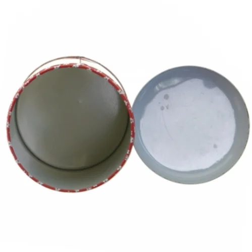 Vintage Rund rød Forglemmigej blomstret metaldåse fra Södahl (str. Ø. elve , 5 cm. længde. 17 cm)