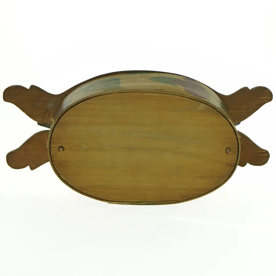 Antik svensk håndlavet almue malet blomster mad tejne. Træ æske madkasse (str. 29 x, 12 cm)