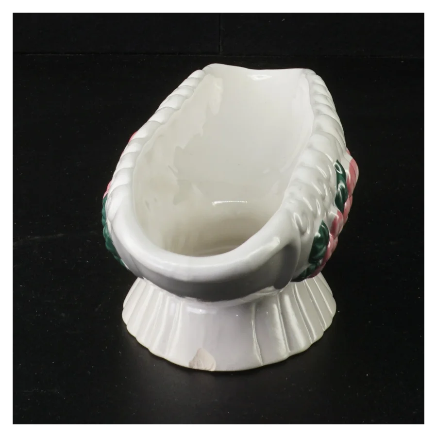 Porcelænsopsats med blomsterdekoration (str. 28 x 8 cm)