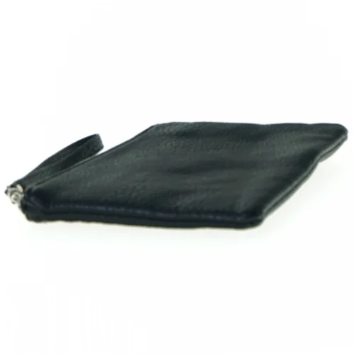 Sort læderpræget taske clutch Pung med nitter (str. 20 x 12)