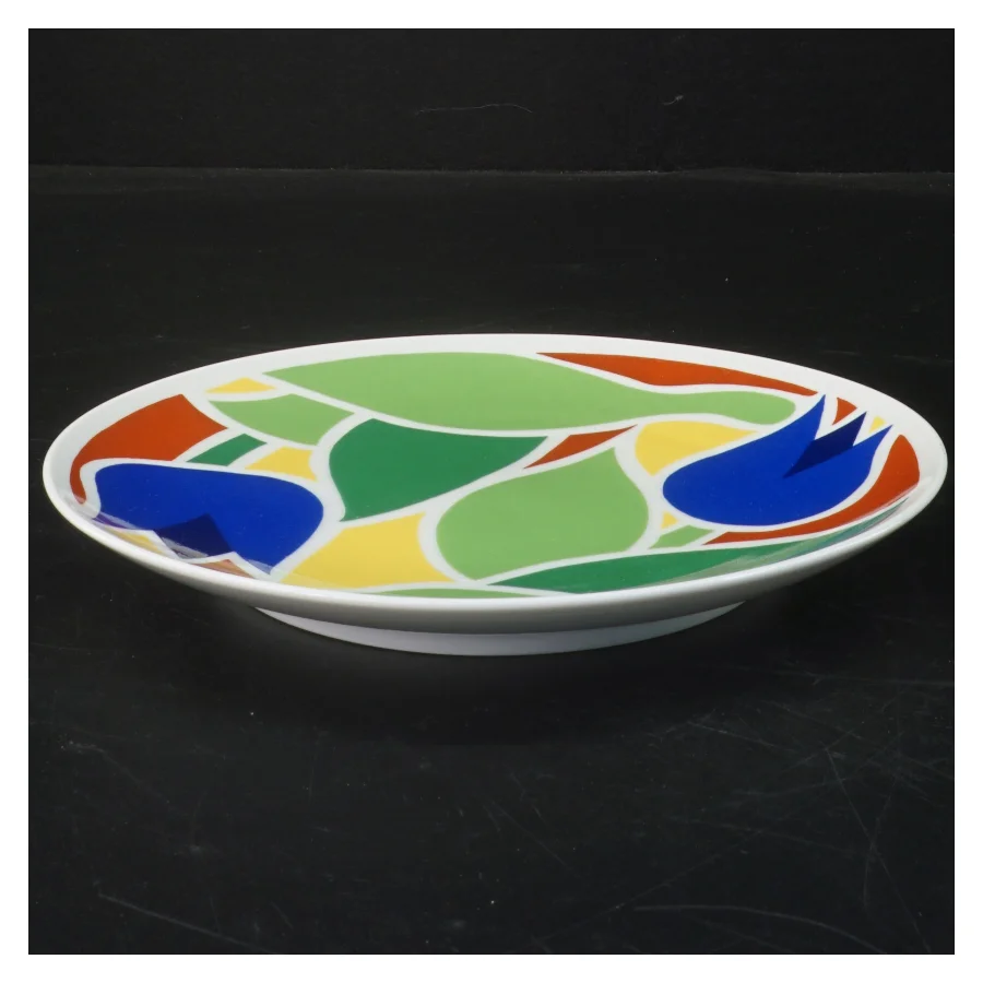 Sjælden Per Arnoldi Platte med motiv af blomster fra Royal Copenhagen 