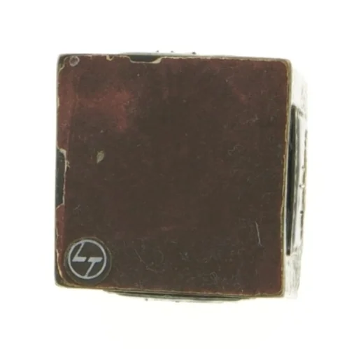 Metal Vase med blå emalje dekoration (str. 9 x 6 cm)